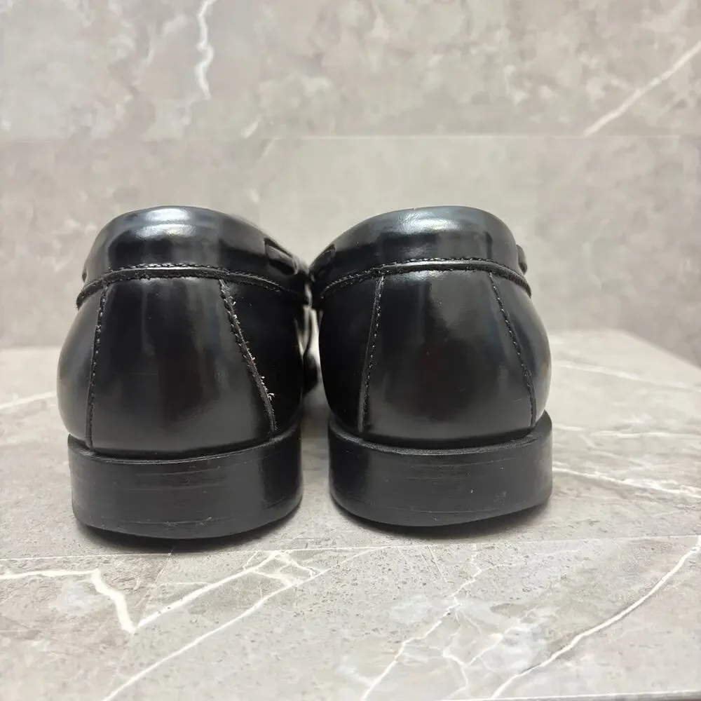 Bass Weejuns Loafers Layton Slip On Penny Tassel Black Leather Loafers 8 EEE